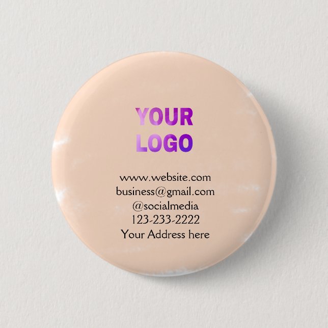 Einfache minimale Hinzufügen Ihres Logos/Designs h Button (Vorderseite)