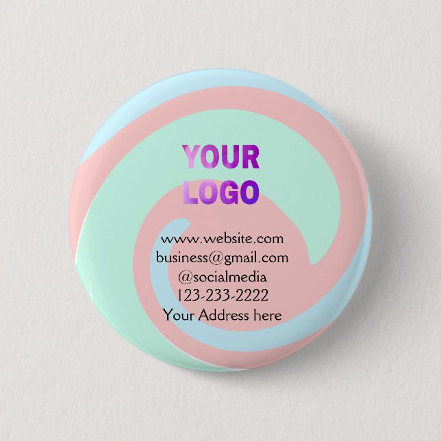 Einfache minimale Hinzufügen Ihres Logos/Designs h Button (Vorderseite)