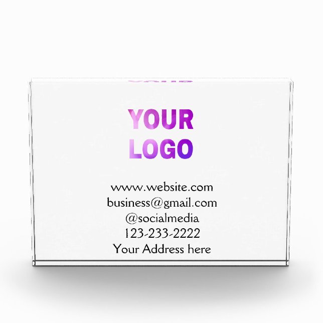 Einfache minimale Hinzufügen Ihres Logos/Designs h Fotoblock (Vorderseite)