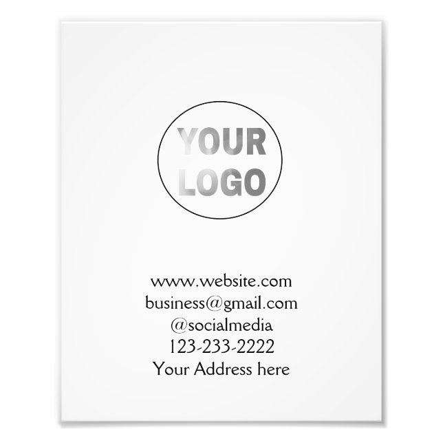 Einfache minimale Hinzufügen Ihres Logos/Designs h Fotodruck (Vorne)