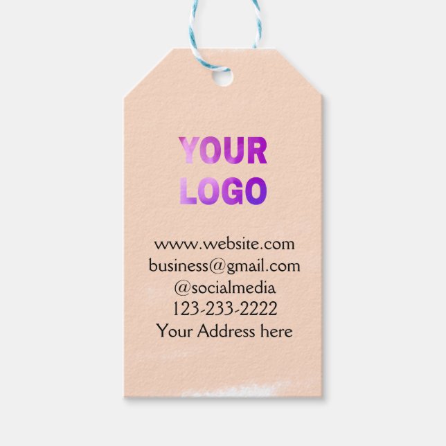 Einfache minimale Hinzufügen Ihres Logos/Designs h Geschenkanhänger (Vorderseite)
