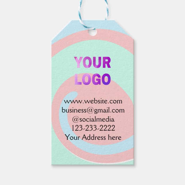 Einfache minimale Hinzufügen Ihres Logos/Designs h Geschenkanhänger (Vorderseite)