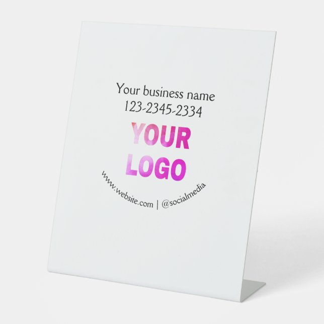 Einfache minimale Hinzufügen Ihres Logos/Designs h Sockelschild (Vorderseite)