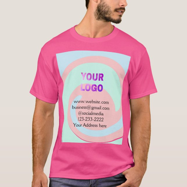 Einfache minimale Hinzufügen Ihres Logos/Designs h T-Shirt (Vorderseite)