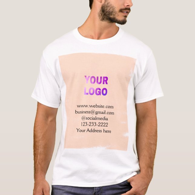 Einfache minimale Hinzufügen Ihres Logos/Designs h T-Shirt (Vorderseite)
