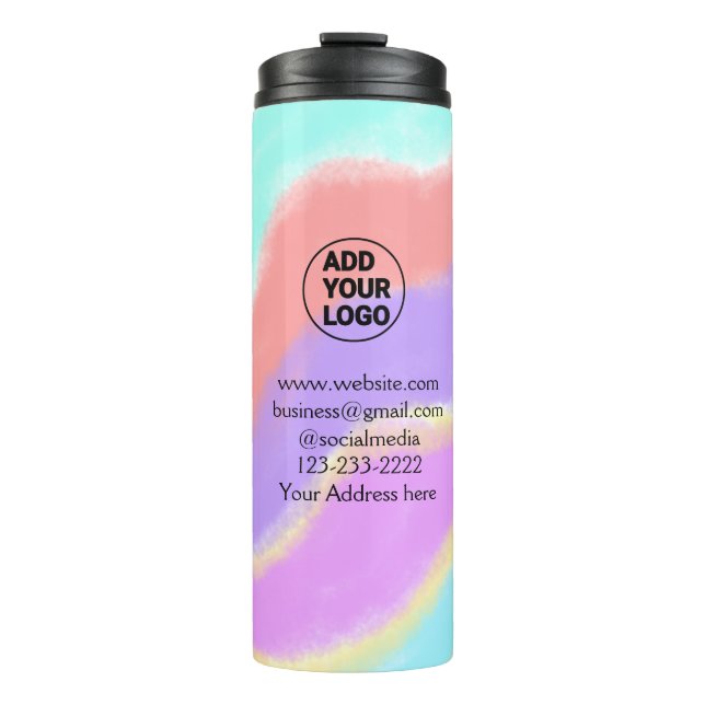 Einfache minimale Hinzufügen Ihres Logos/Designs h Thermosbecher (Vorderseite)