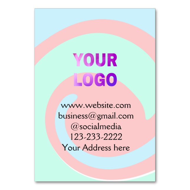 Einfache minimale Hinzufügen Ihres Logos/Designs h Tischnummer (Vorderseite)