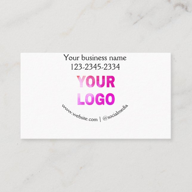 Einfache minimale Hinzufügen Ihres Logos/Designs h Visitenkarte (Vorderseite)