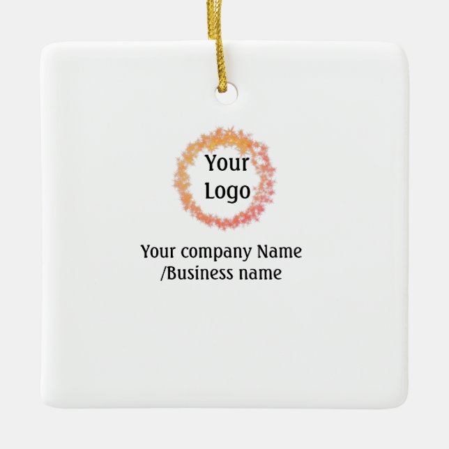 einfache minimale Hinzufügen Ihres Logos Gold Webs Keramikornament (Vorderseite)
