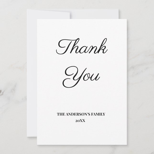 einfache minimale Hinzufügen Ihres Textes Dankesch (Vorderseite)