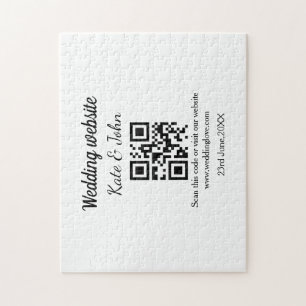 Einfache minimale Hochzeitswebsite Q R Code hinzuf