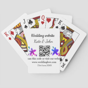 Einfache minimale Hochzeitswebsite Q R Code hinzuf Spielkarten
