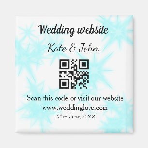 Einfache minimale Hochzeitswebsite QR-Code Name y Magnet
