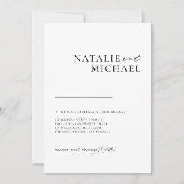 Einfache minimale Kalligraphie in einer Hochzeit Einladung