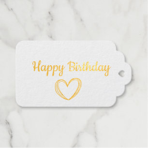 einfache minimale klassische Happy-Geburtstagsgesc Geschenkanhänger