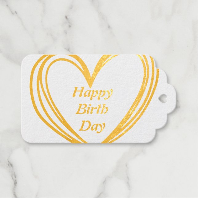 einfache minimale klassische Happy-Geburtstagsgesc Geschenkanhänger (Vorderseite (Horizontal))