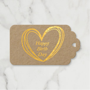 einfache minimale klassische Happy-Geburtstagsgesc Geschenkanhänger