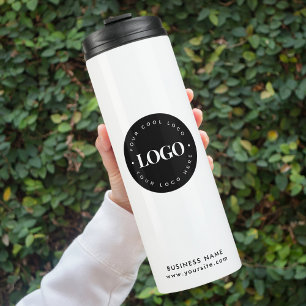 Einfache minimale kundenspezifische Logo- und Text Thermosbecher