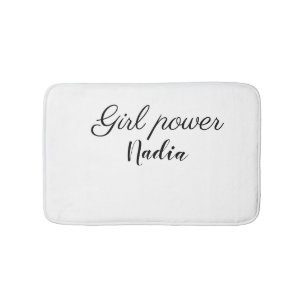 einfache minimale Mädchenpower Name-Text Bild Gesc Badematte
