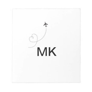 Einfache minimale Monogramm-Aufnahme für Textreis Notizblock
