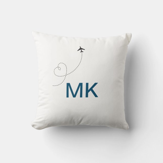 Einfache minimale Monogramm-Aufnahme für Textreise Kissen (Vorderseite)