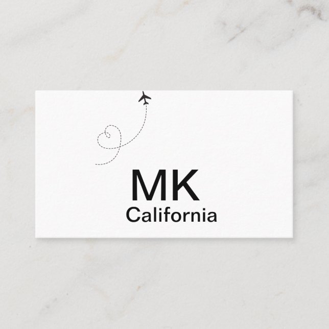 Einfache minimale Monogramm-Aufnahme für Textreise Visitenkarte (Vorderseite)