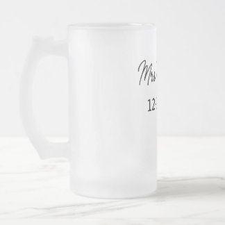 einfache minimale Monogramm MMs Mr. name date year Mattglas Bierglas