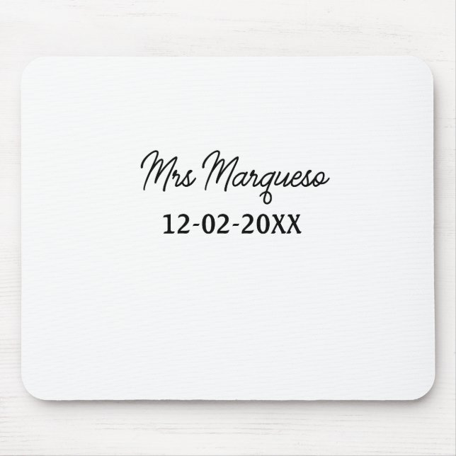 einfache minimale Monogramm MMs Mr. name date year Mousepad (Vorne)
