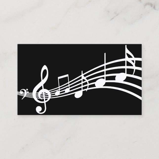 Einfache minimale musikalische Anmerkungen| Visite Visitenkarte (Vorderseite)