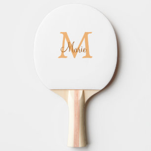 einfache minimale Name monogramm orange braun thr Tischtennis Schläger