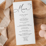 Einfache minimale neutrale Blush-Menü Menükarte<br><div class="desc">Diese benutzerdefinierbare Menu-Karte,  die zur Koordination mit unserer Romantik Script Hochzeitskollektion konzipiert wurde,  enthält einen Kalligrafietext,  der mit einem klassischen Serif-Schriftart in Schwarz kombiniert wird und mit einem dewy errush back mit einem anpassbaren Monogramm. Matching-Elemente verfügbar.</div>