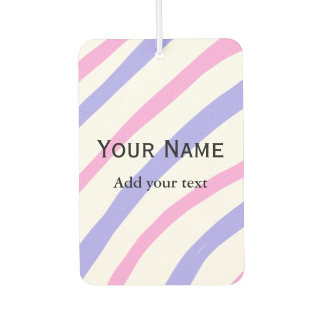 Einfache minimale Orangenstreifen Wasserfarbe Name Autolufterfrischer (Vorderseite)