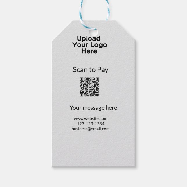 Einfache minimale Prüfung zum Bezahlen des Add QR  Geschenkanhänger (Vorderseite)