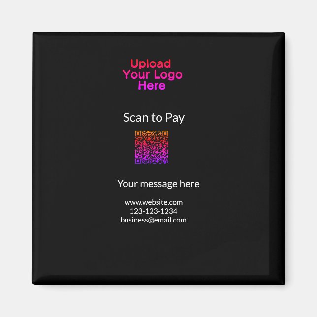 Einfache minimale Prüfung zum Bezahlen des Add QR  Magnet (Vorne)