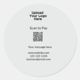 Einfache minimale Prüfung zum Bezahlen des Add QR  Runder Aufkleber