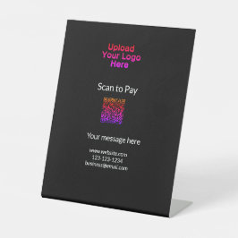 Einfache minimale Prüfung zum Bezahlen des Add QR  Sockelschild