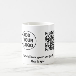 Einfache minimale q r Code hinzufügen Logo Social  Kaffeetasse