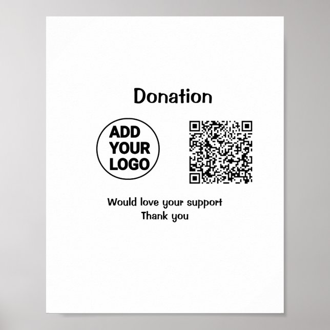 Einfache minimale q r Code hinzufügen Logo Social  Poster (Vorne)