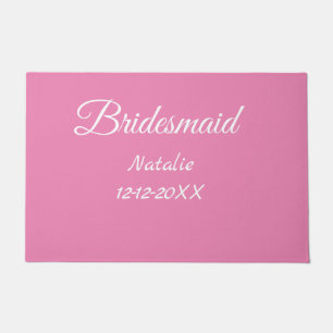 Einfache minimale rosa Bridesaid fügen den Text fü Fußmatte