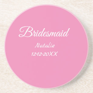 Einfache minimale rosa Bridesaid fügen den Text fü Getränkeuntersetzer