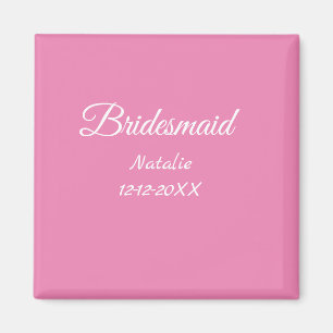 Einfache minimale rosa Bridesaid fügen den Text fü Magnet