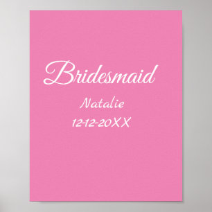 Einfache minimale rosa Bridesaid fügen den Text fü Poster