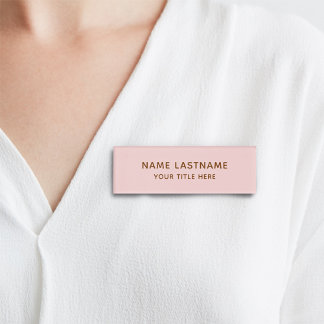 Einfache minimale Rosa Rosa Moderne Bezeichnung Namenschild