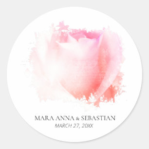 "Einfache Minimale Rose Blumenpaare Runder Aufkleber