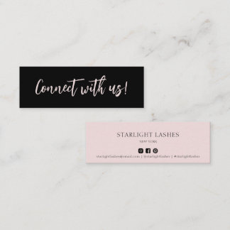 Einfache minimale Rose Schwarzer Kontakt mit uns E Mini Visitenkarte