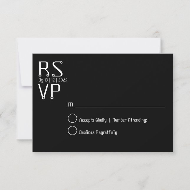 Einfache Minimale Rsvp-Karte Einladung (Vorderseite)