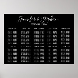 Einfache minimale Schwarz-weiße Sitzkarte Poster