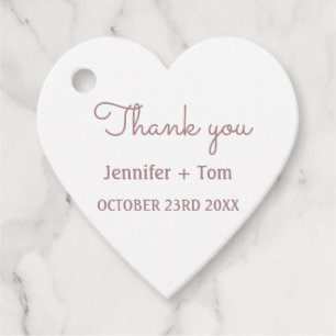 einfache minimale Text Rose Gold Hochzeit danke fa Geschenkanhänger