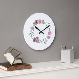 Einfache minimale Wasserfarbe Fügen Sie Ihrem Logo Große Wanduhr