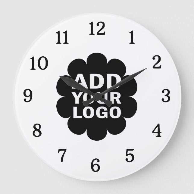 Einfache minimale Werbeaktion für Ihr Firmenlogo Große Wanduhr (Vorderseite)